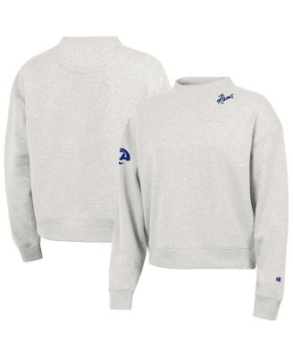 Women's Gray Los Angeles Rams Triumph Fleece Mock Neck Tri-Blend Sweatshirt