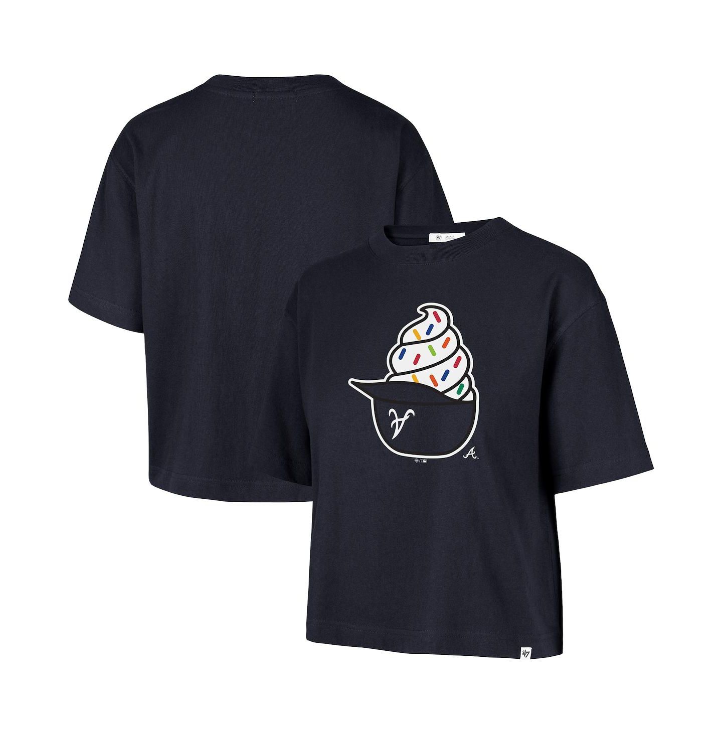 Женская футболка '47 Brand Navy Atlanta Braves Ice Cream Helmet — фото 1