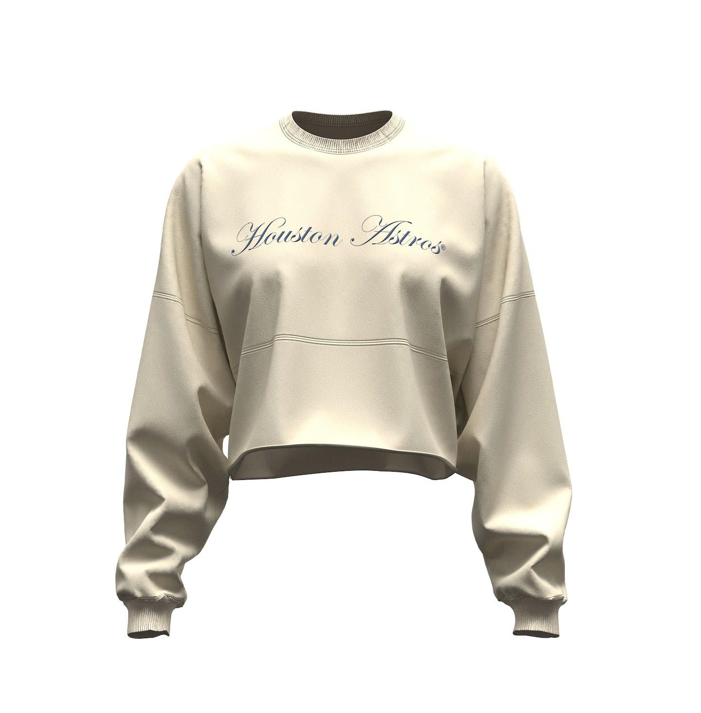 Женская футболка Fanatics Light Beige Houston Astros Spirit Floral Script Cropped Long-Sleeve — фото 4