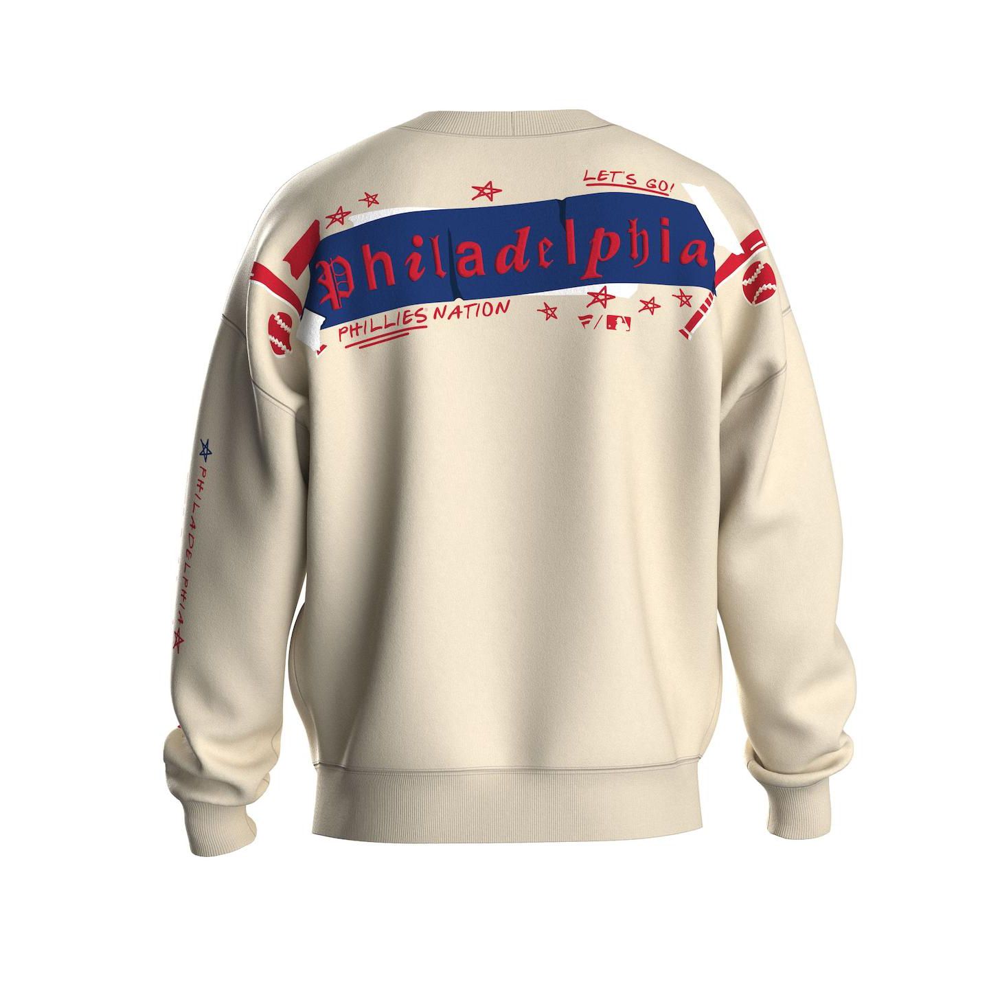 Женская толстовка Fanatics Beige Philadelphia Phillies Graffiti Fleece — фото 4