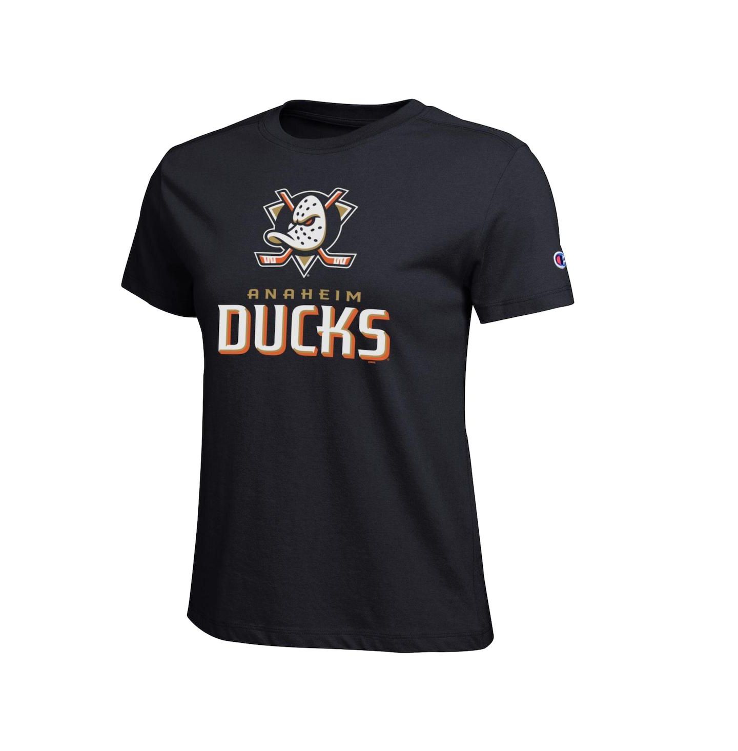 Женская футболка Champion Black Anaheim Ducks Wordmark Lockup — фото 3