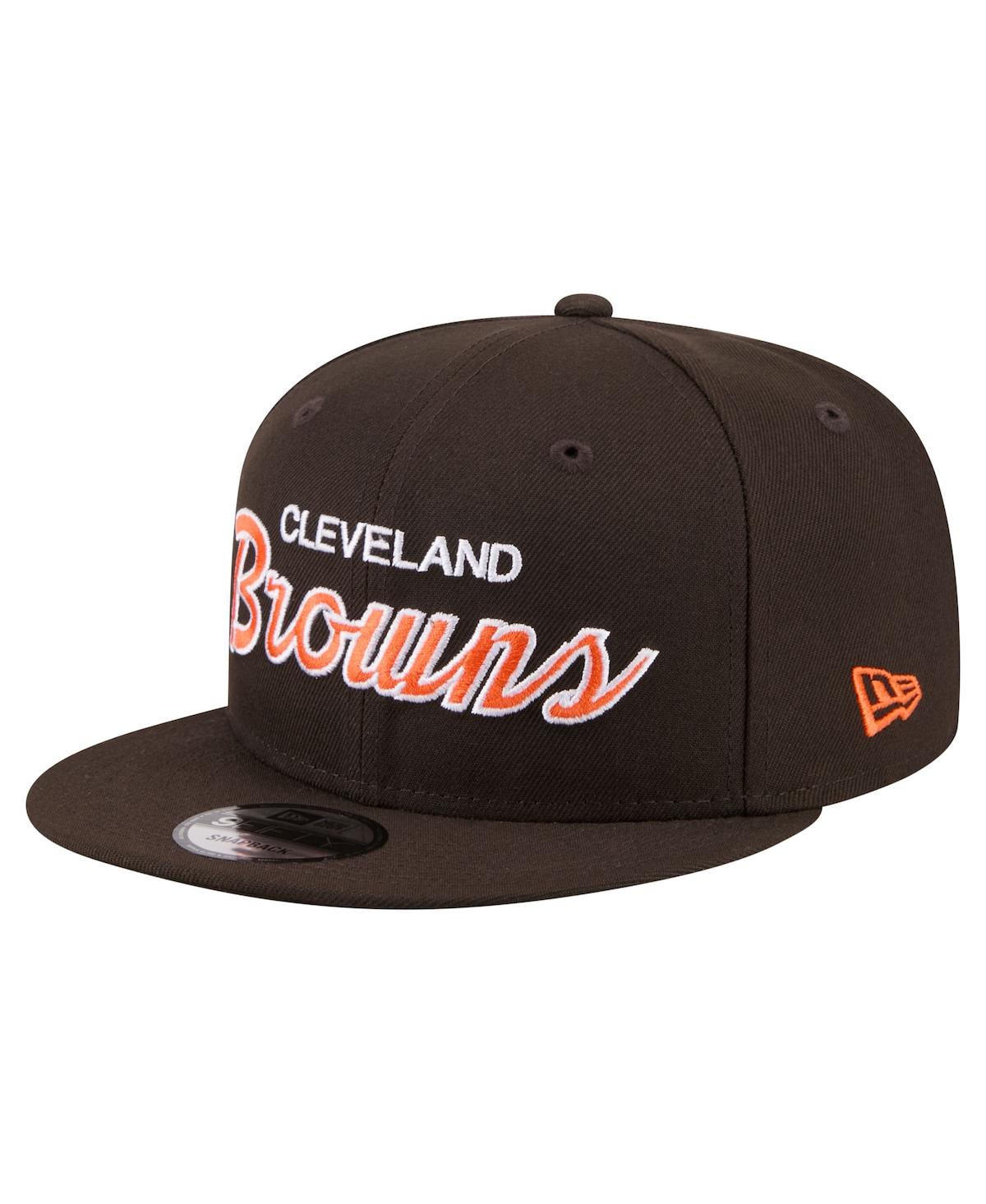 New Era Men's Brown Cleveland Browns Core Team Script 9FIFTY Snapback Hat