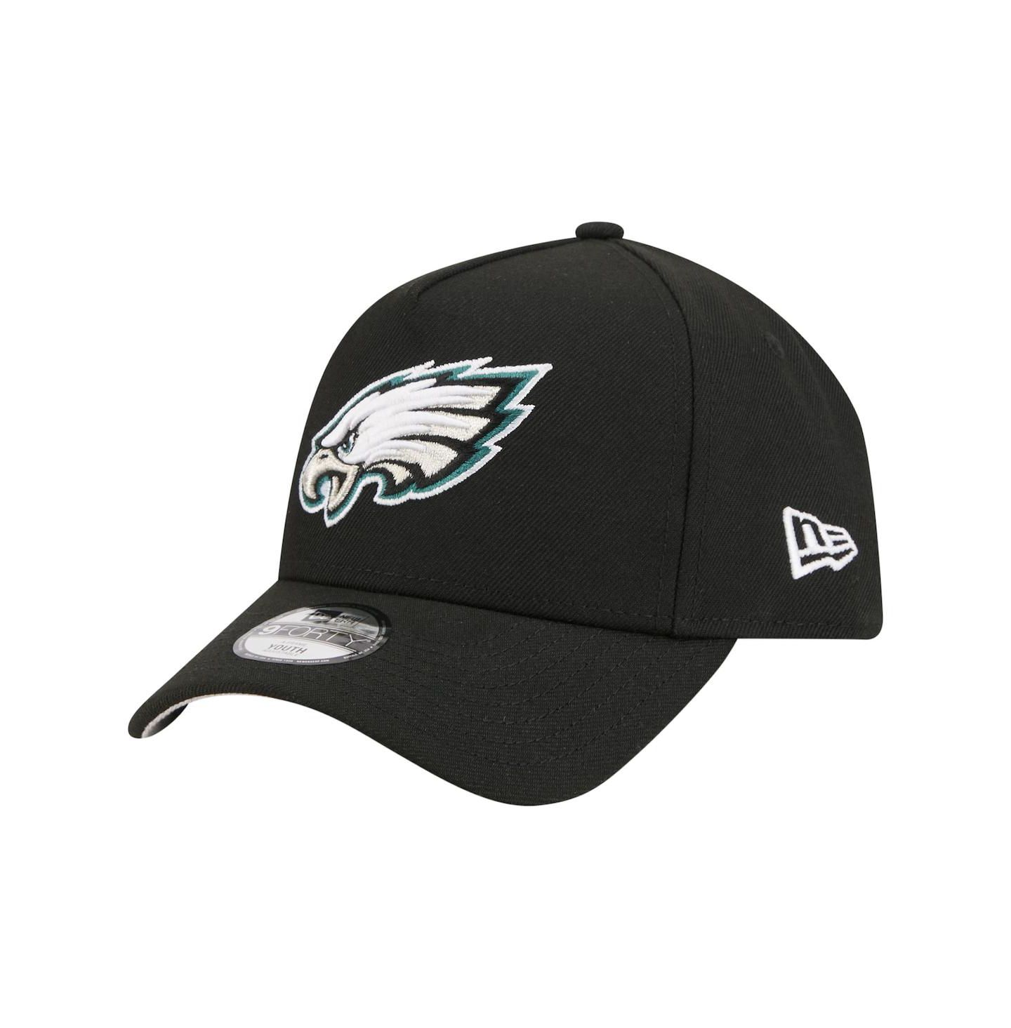 Детская кепка New Era Black Philadelphia Eagles 9FORTY A-Frame Adjustable Hat — фото 1