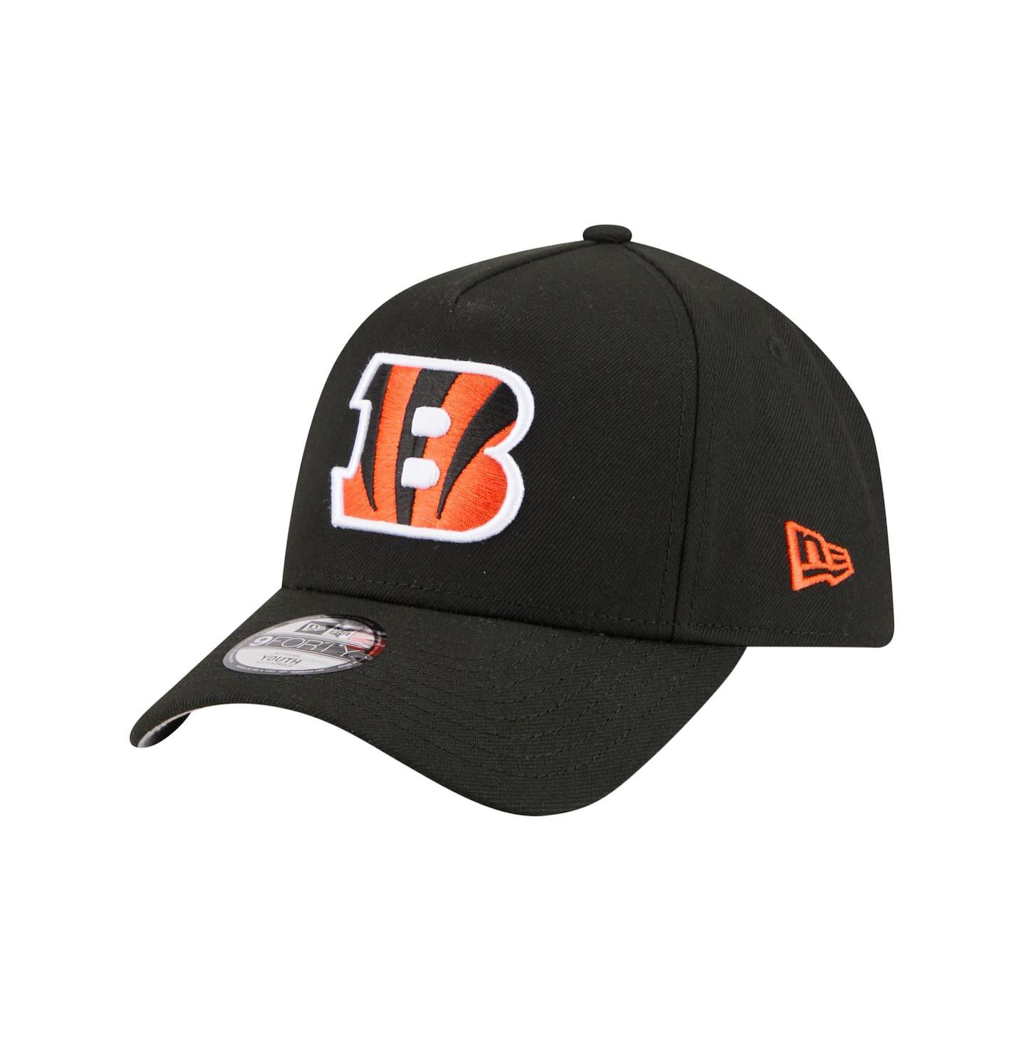 Детская кепка New Era Black Cincinnati Bengals 9FORTY A-Frame Adjustable Hat — фото 1