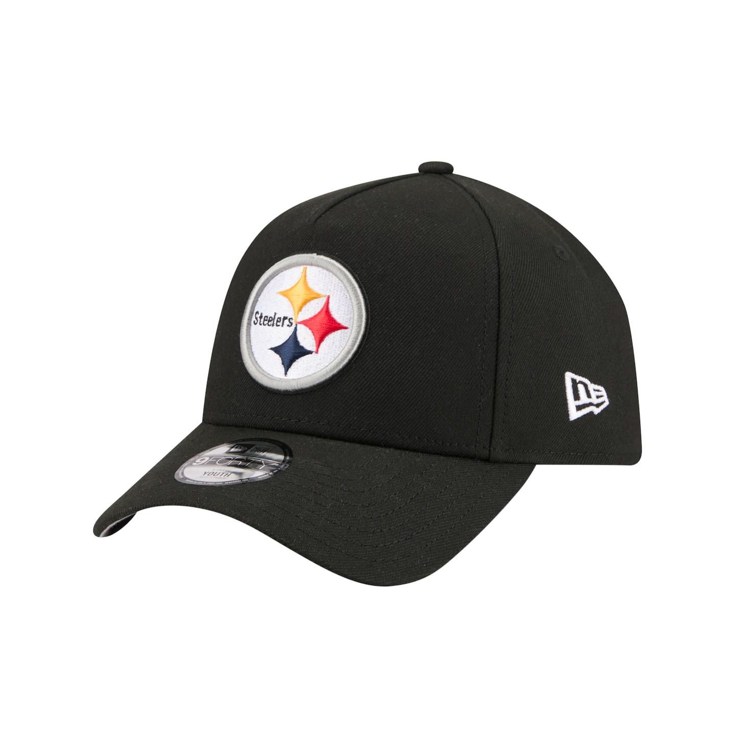 Детская кепка New Era Black Pittsburgh Steelers 9FORTY A-Frame Adjustable Hat — фото 1