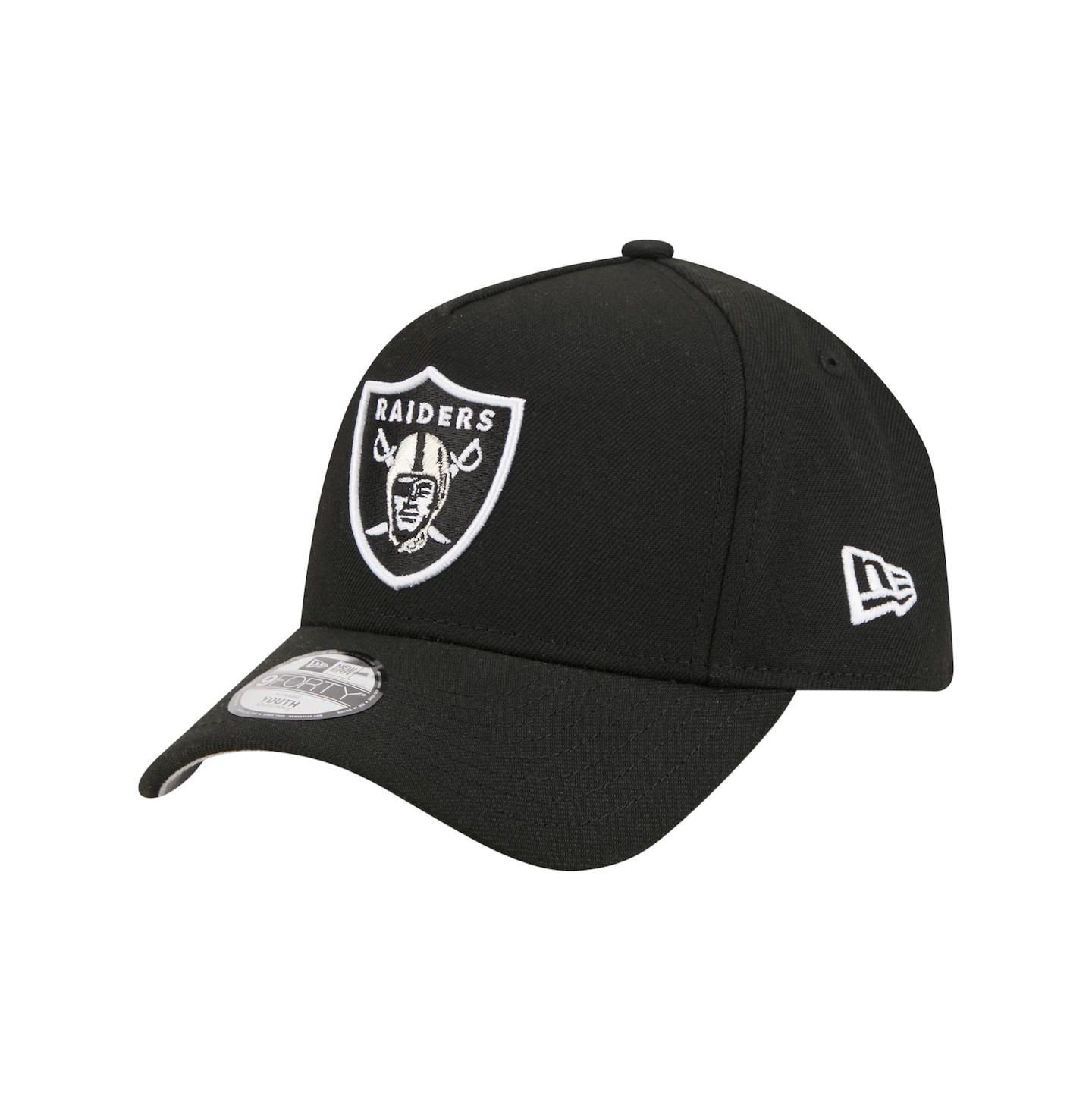 Детская кепка New Era Black Las Vegas Raiders 9FORTY A-Frame Adjustable Hat — фото 1