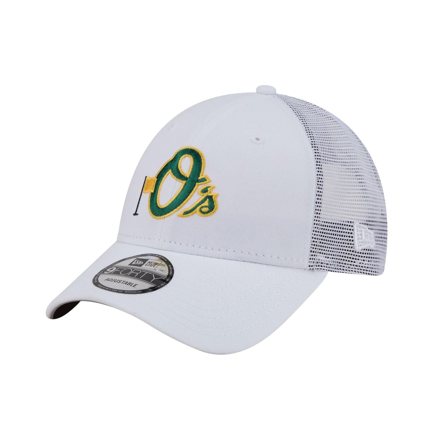 Мужская кепка New Era White Baltimore Orioles Flag 9FORTY Trucker Adjustable Hat — фото 1