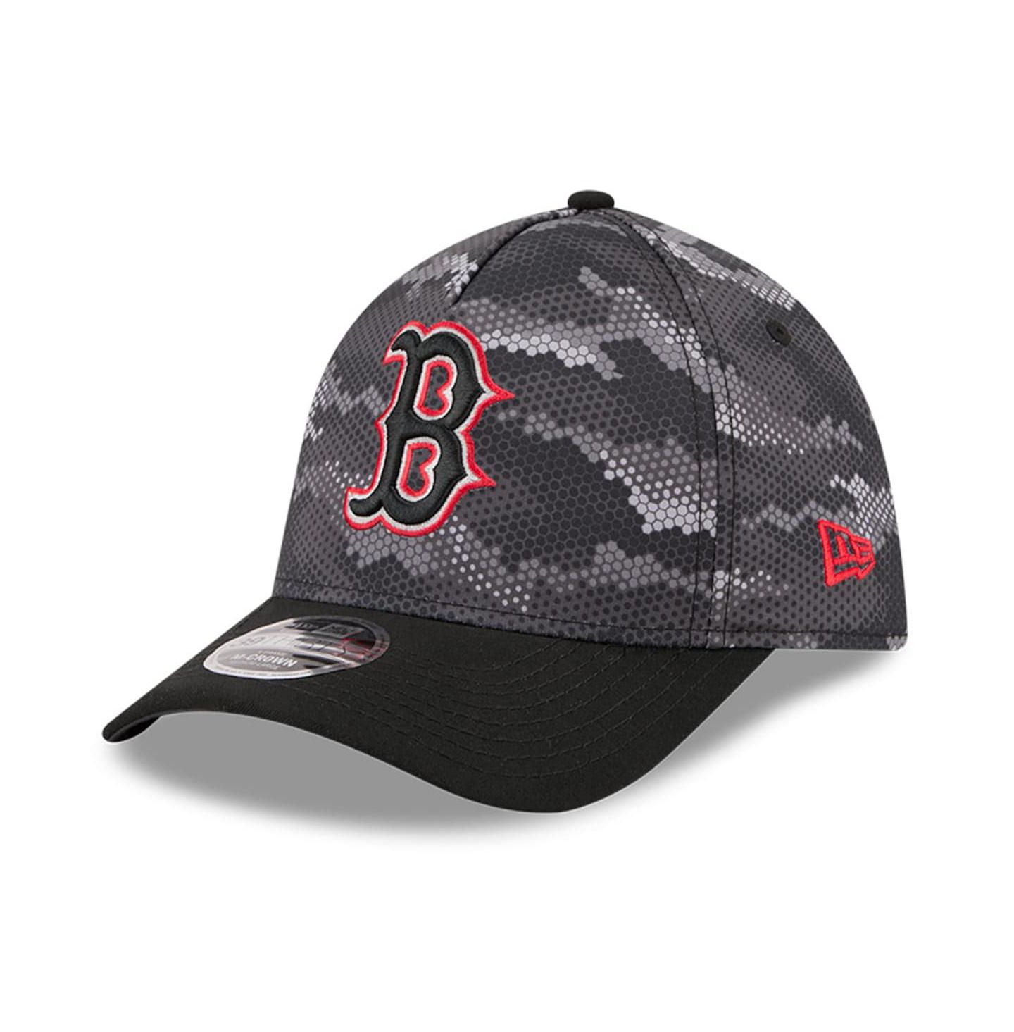 Мужская кепка New Era Black Boston Red Sox Camo 39THIRTY A-Frame Flex Hat — фото 1