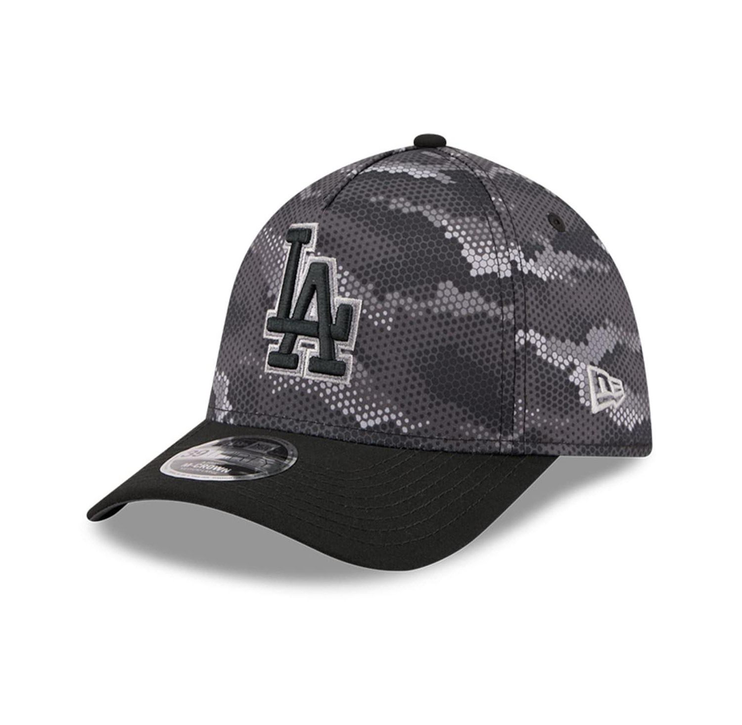 Men's Black Los Angeles Dodgers Camo 39THIRTY A-Frame Flex Hat