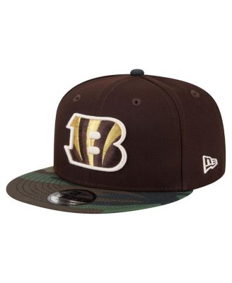 Men's Dark Brown Cincinnati Bengals Burnt Wood Camo 9FIFTY Snapback Hat