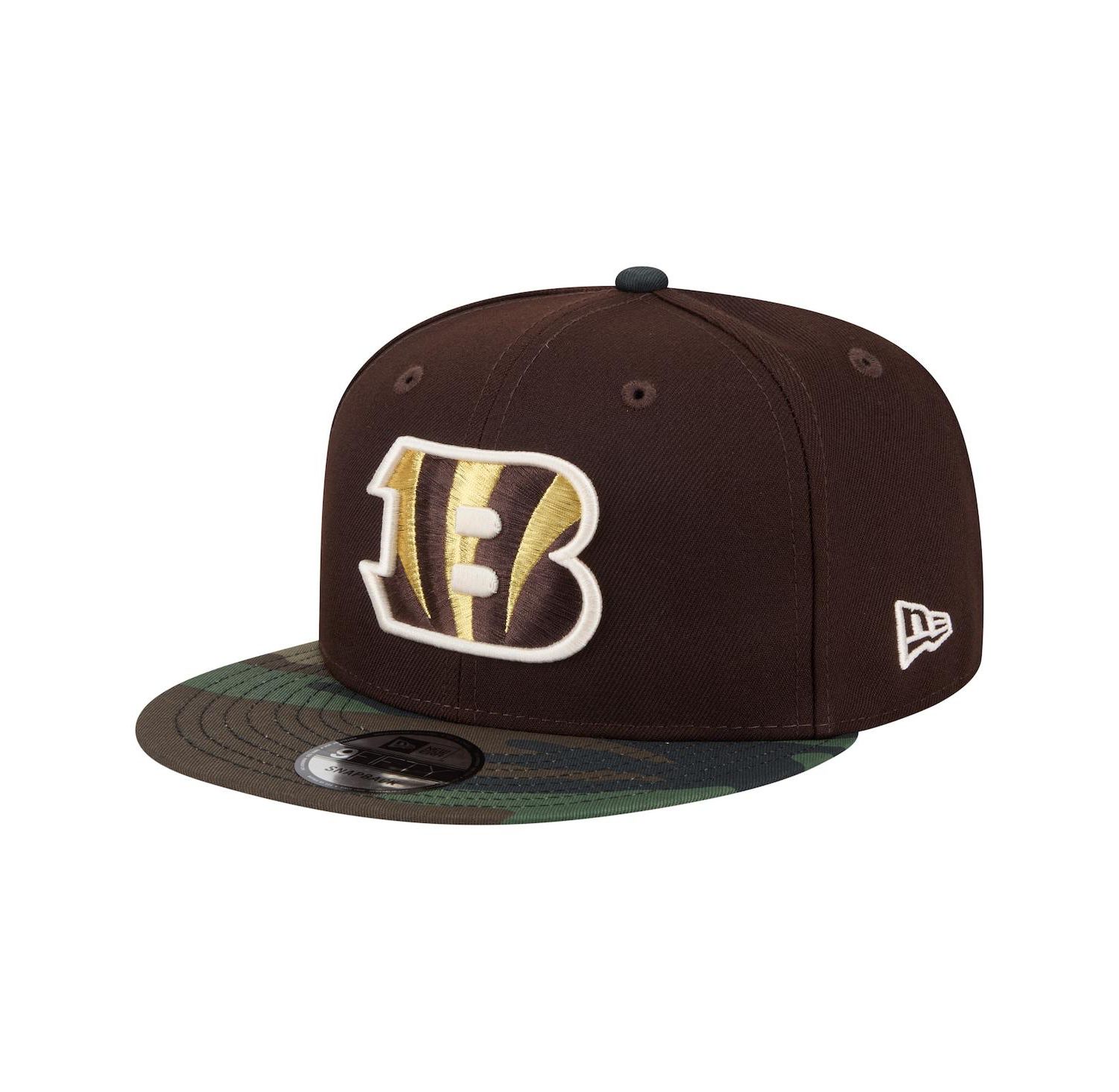 Men's Dark Brown Cincinnati Bengals Burnt Wood Camo 9FIFTY Snapback Hat