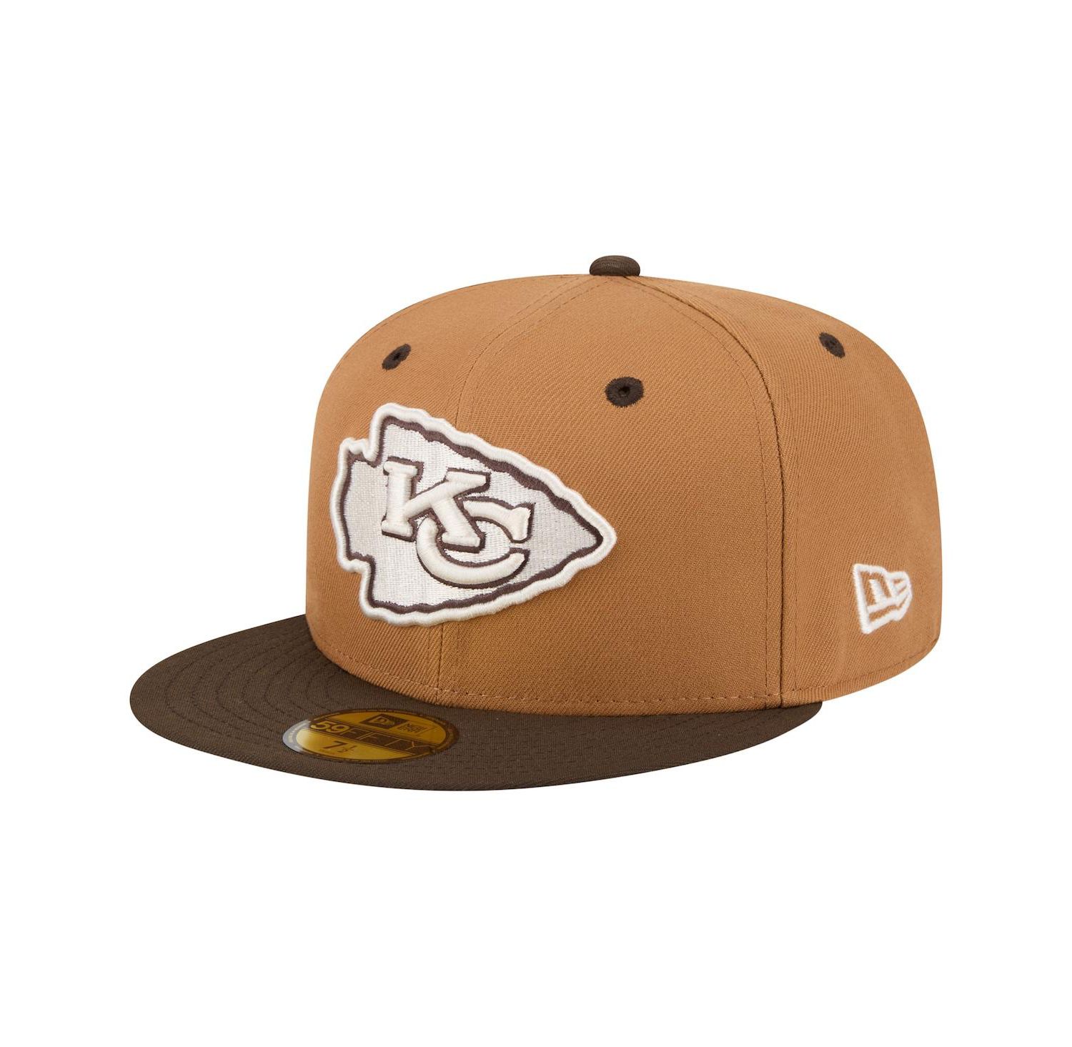 Men's Light Brown/Dark Brown Kansas City Chiefs Two-Tone Walnut 59FIFTY Fitted Hat