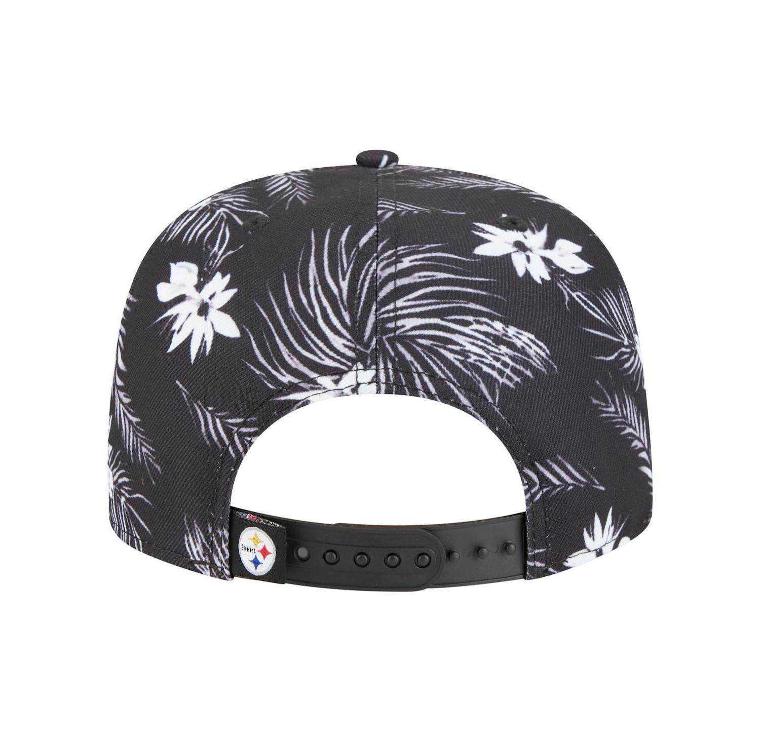 Men's Black Pittsburgh Steelers Palm Print A-Frame 9FIFTY Snapback Hat