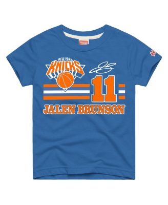 Big Boys and Girls Jalen Brunson Blue New York Knicks Remix Signature Name & Number Tri-Blend T-Shirt