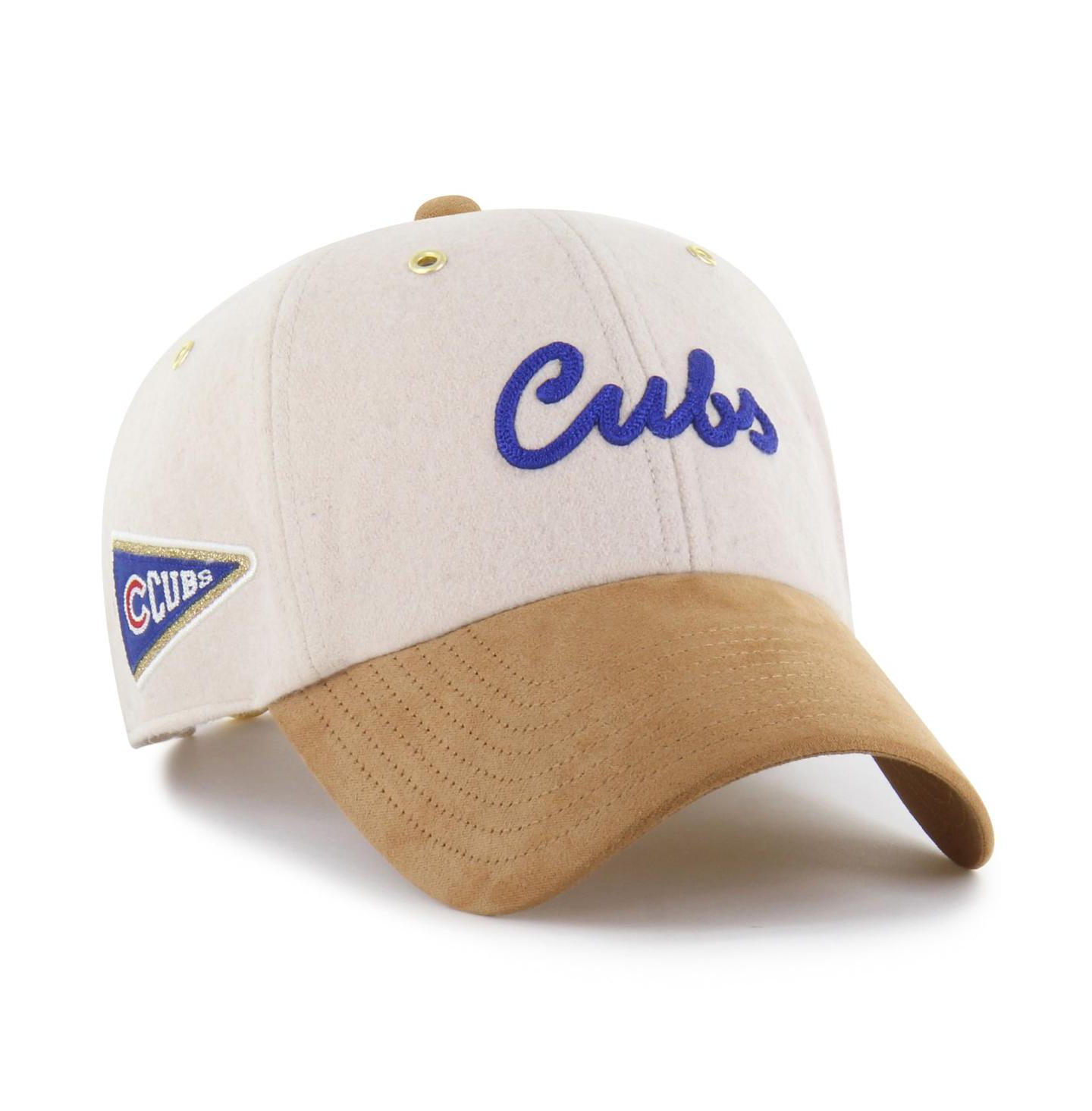 Мужская кепка '47 Brand Stoney Clover Lane x Natural/Tan Chicago Cubs Script Charm Clean Up Adjustable Hat — фото 1