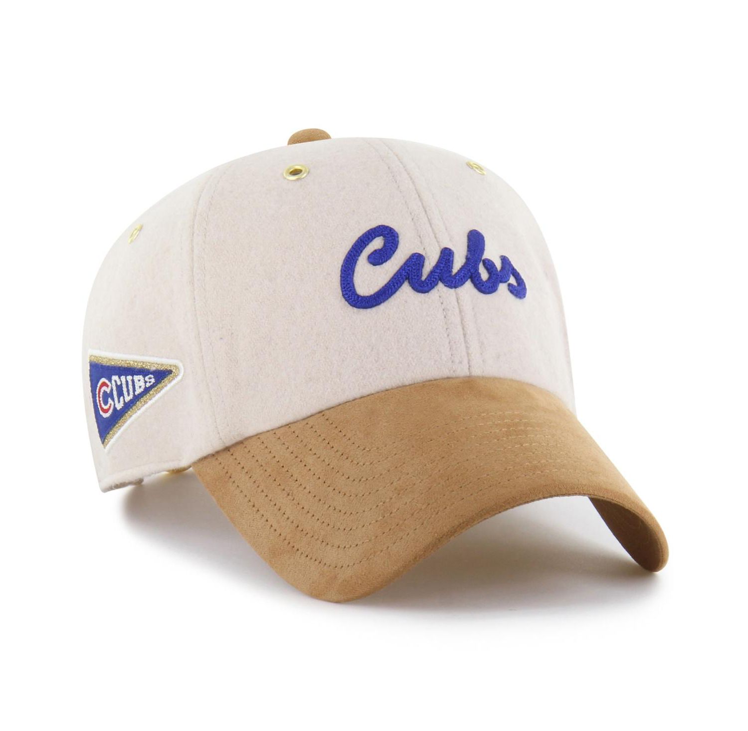 Stoney Clover Lane x Men's Natural/Tan Chicago Cubs Script Charm Clean Up Adjustable Hat