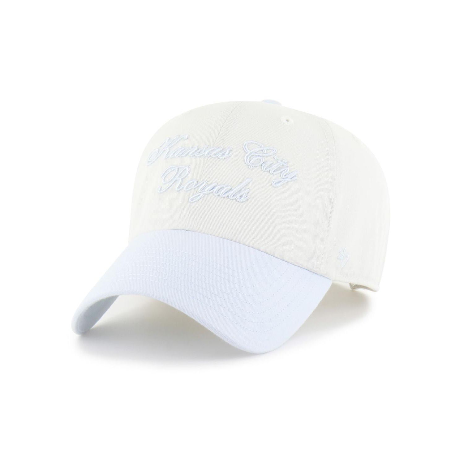 Women's White/Light Blue Kansas City Royals Gelato Two-Tone Clean Up Adjustable Hat