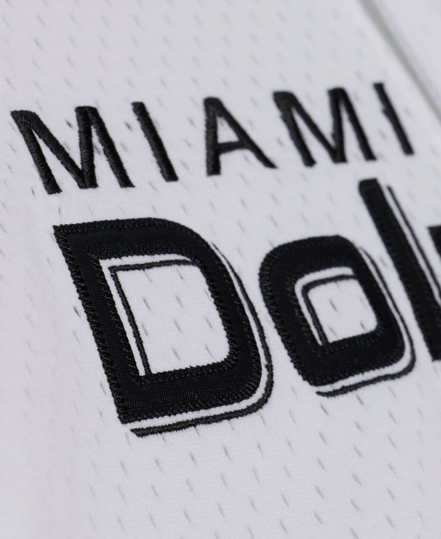 Мужской топ Mitchell & Ness White Miami Dolphins Monochrome Mesh Full-Button Baseball Jersey — фото 2
