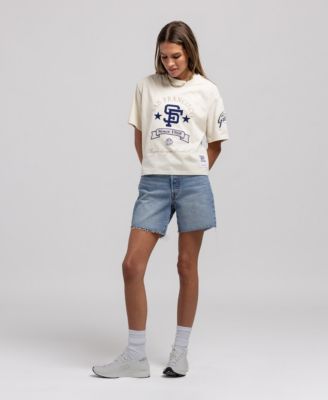Women's Cream San Francisco Giants Cooperstown Yacht Rock Boxy Cropped T-Shirt