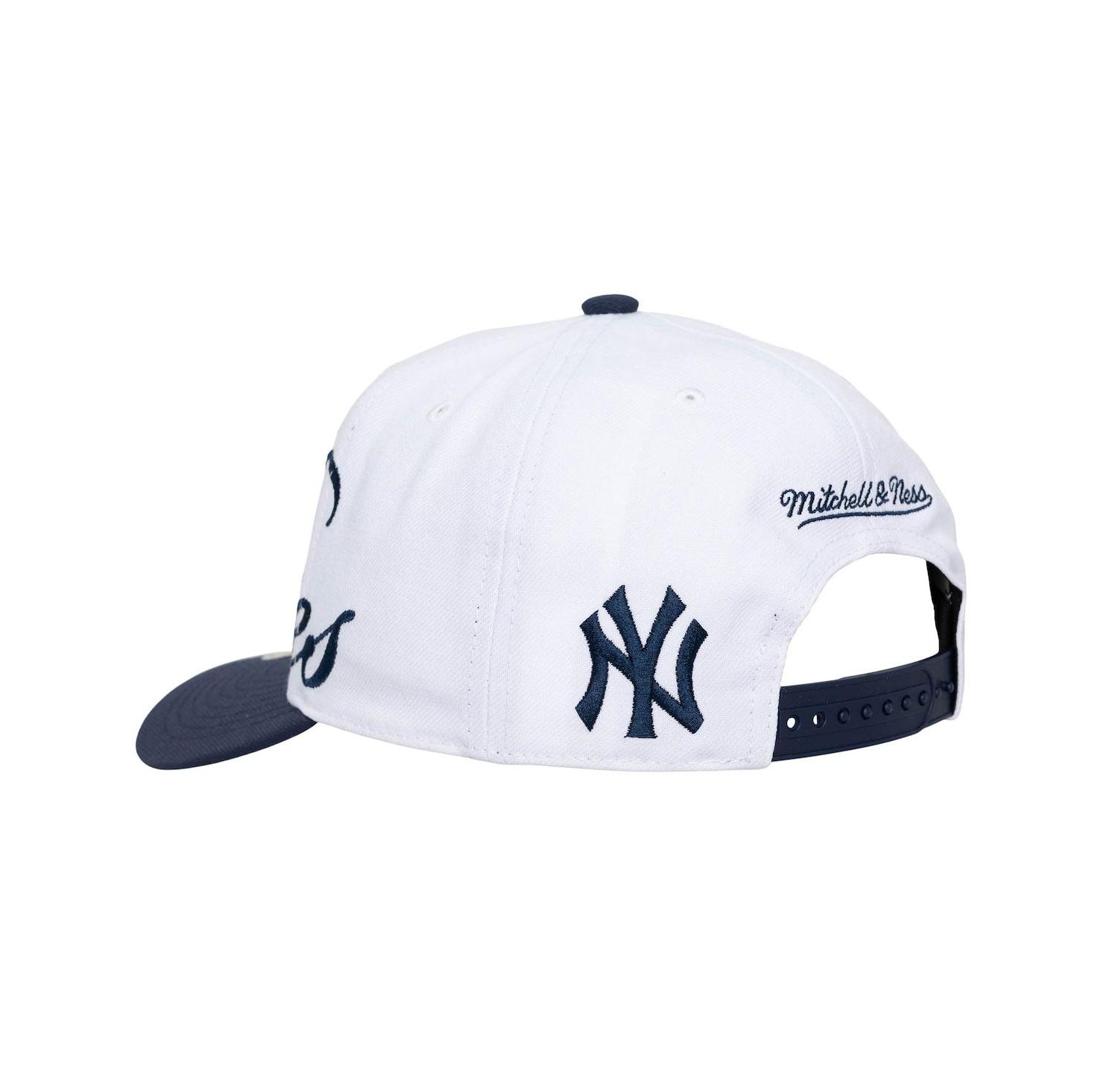 Men's and Women's White/Navy New York Yankees XL Script Pro Crown Adjustable Hat