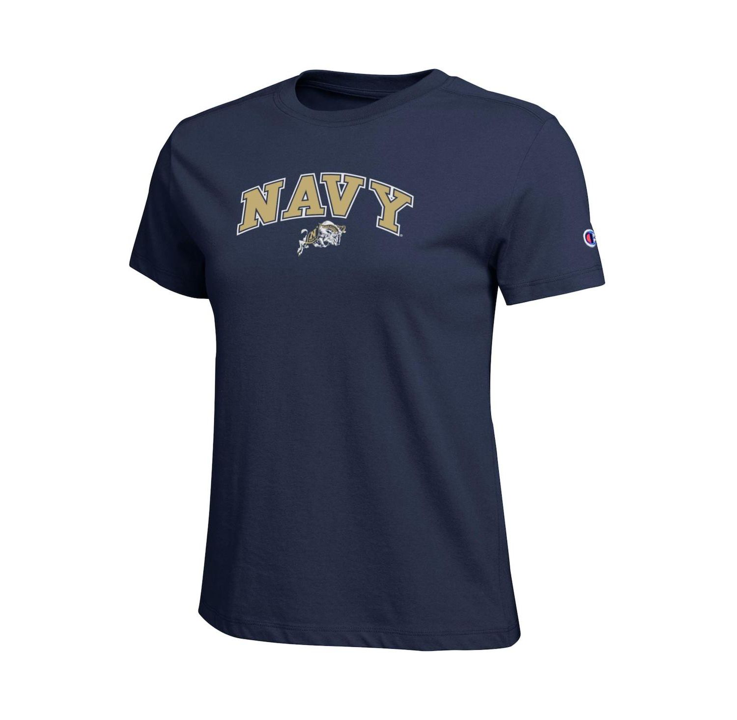 Women's Navy Midshipmen Arched Over Logo T-Shirt