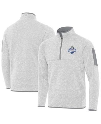 Men's Heather Gray Los Angeles Dodgers Back-to-Back World Series s Fortune Quarter-Zip Pullover Hoodie