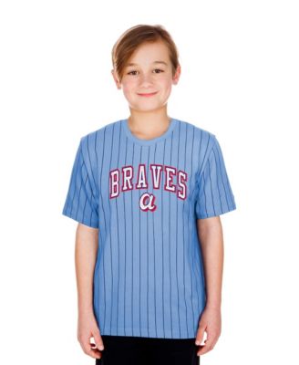 Big Boys and Girls Blue Atlanta Braves 2026 City Connect Pinstripe T-Shirt