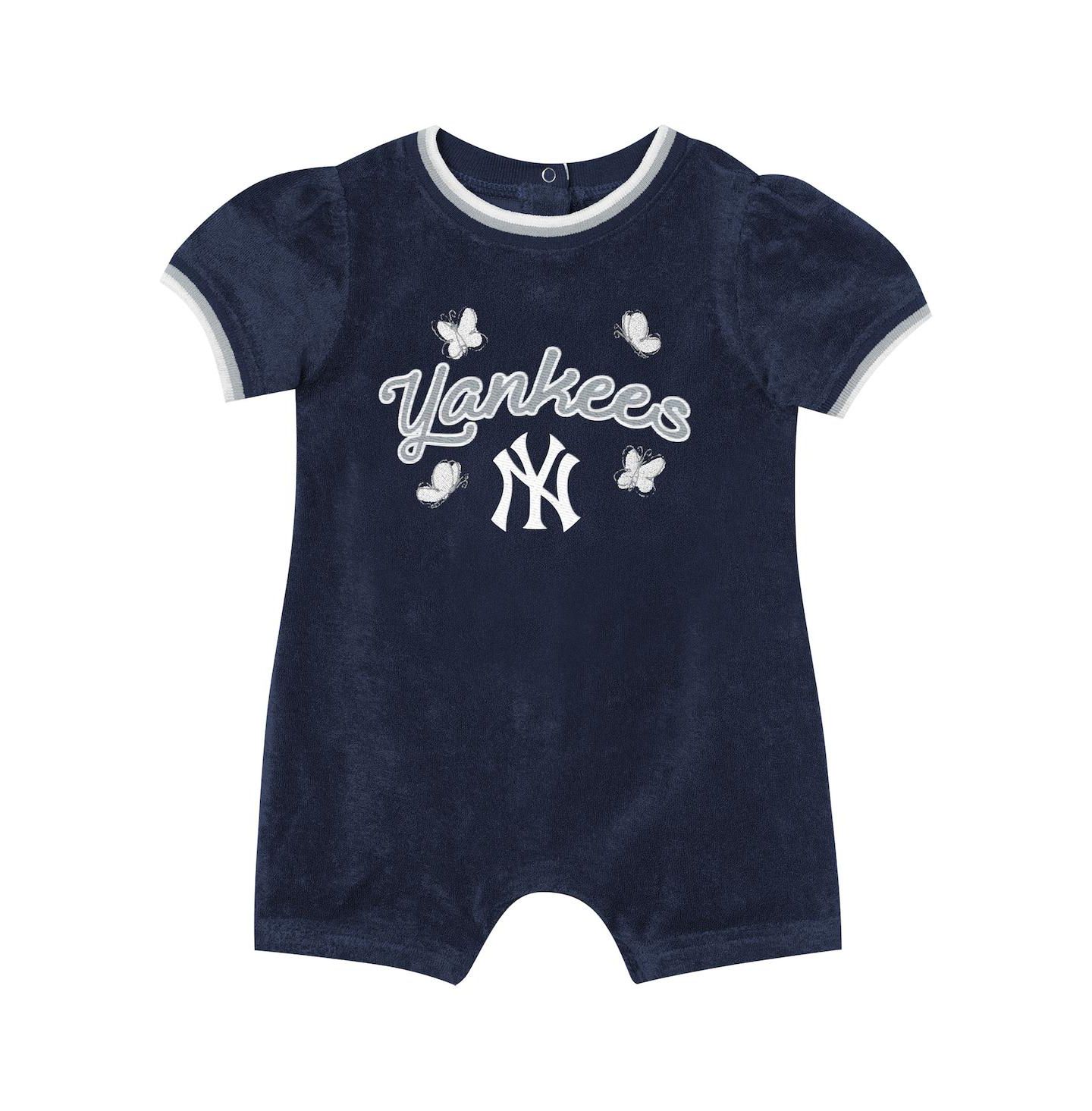 Шорты Outerstuff Navy New York Yankees Wind-Up Coverall для девочек-малышей — фото 3