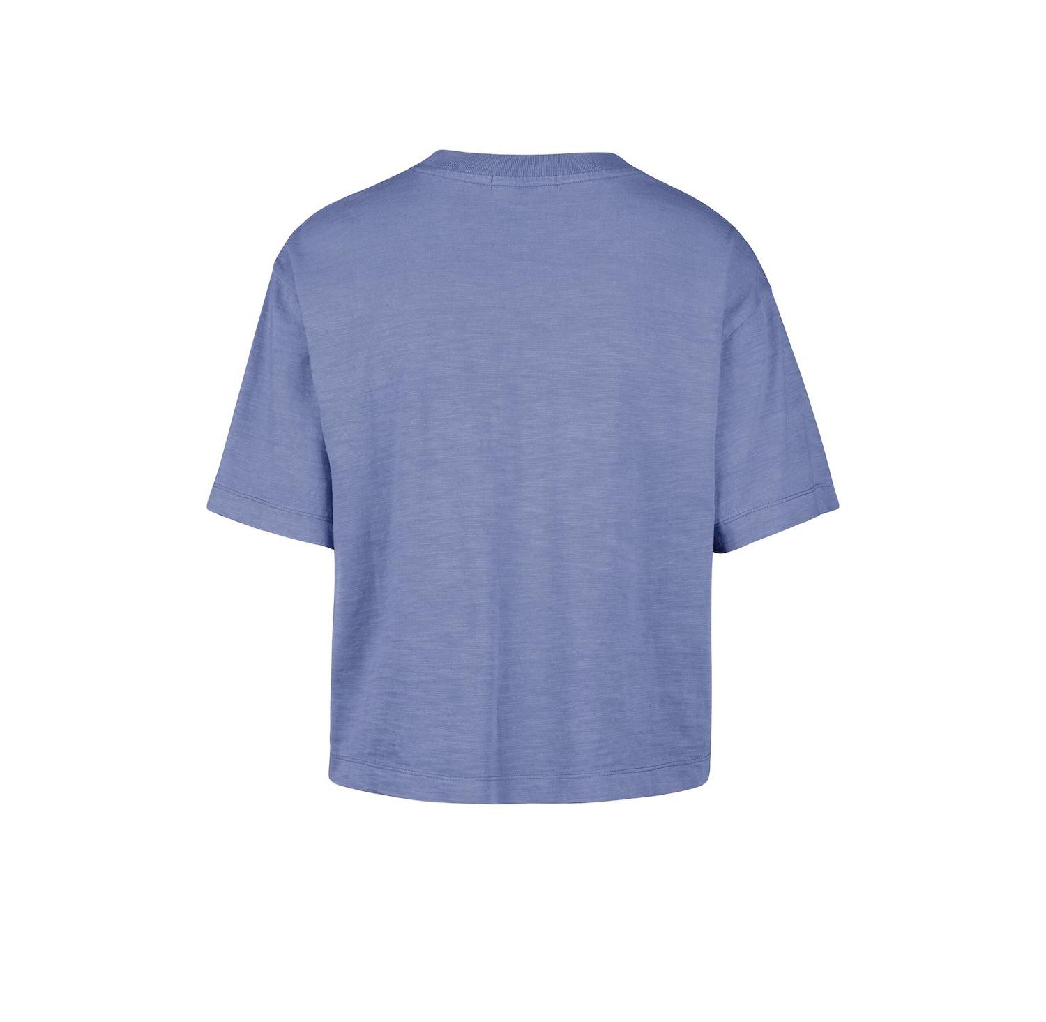 Women's Blue Detroit Lions Cropped Mindi Slub T-Shirt