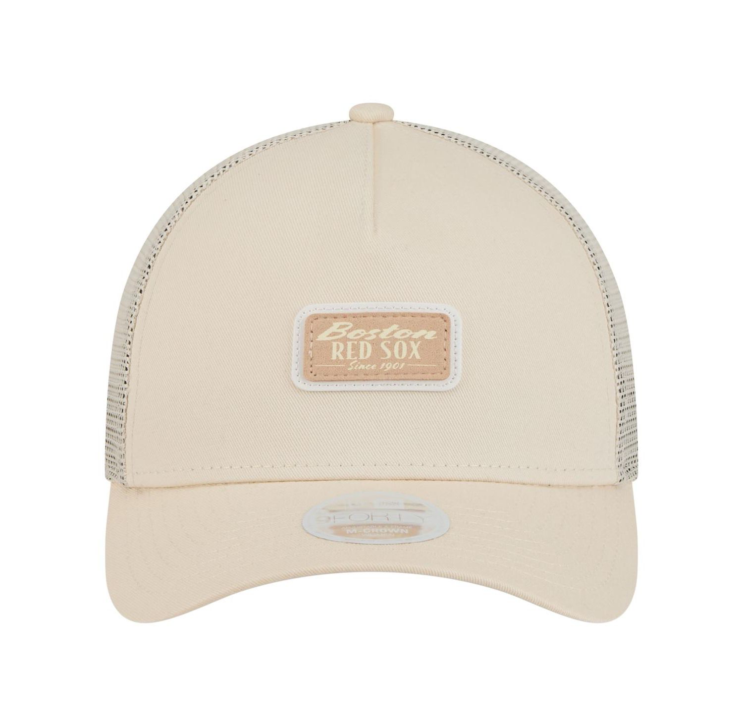 Women's Light Beige Boston Red Sox Tonal Patch 9FORTY M-Crown A-Frame Trucker Adjustable Hat