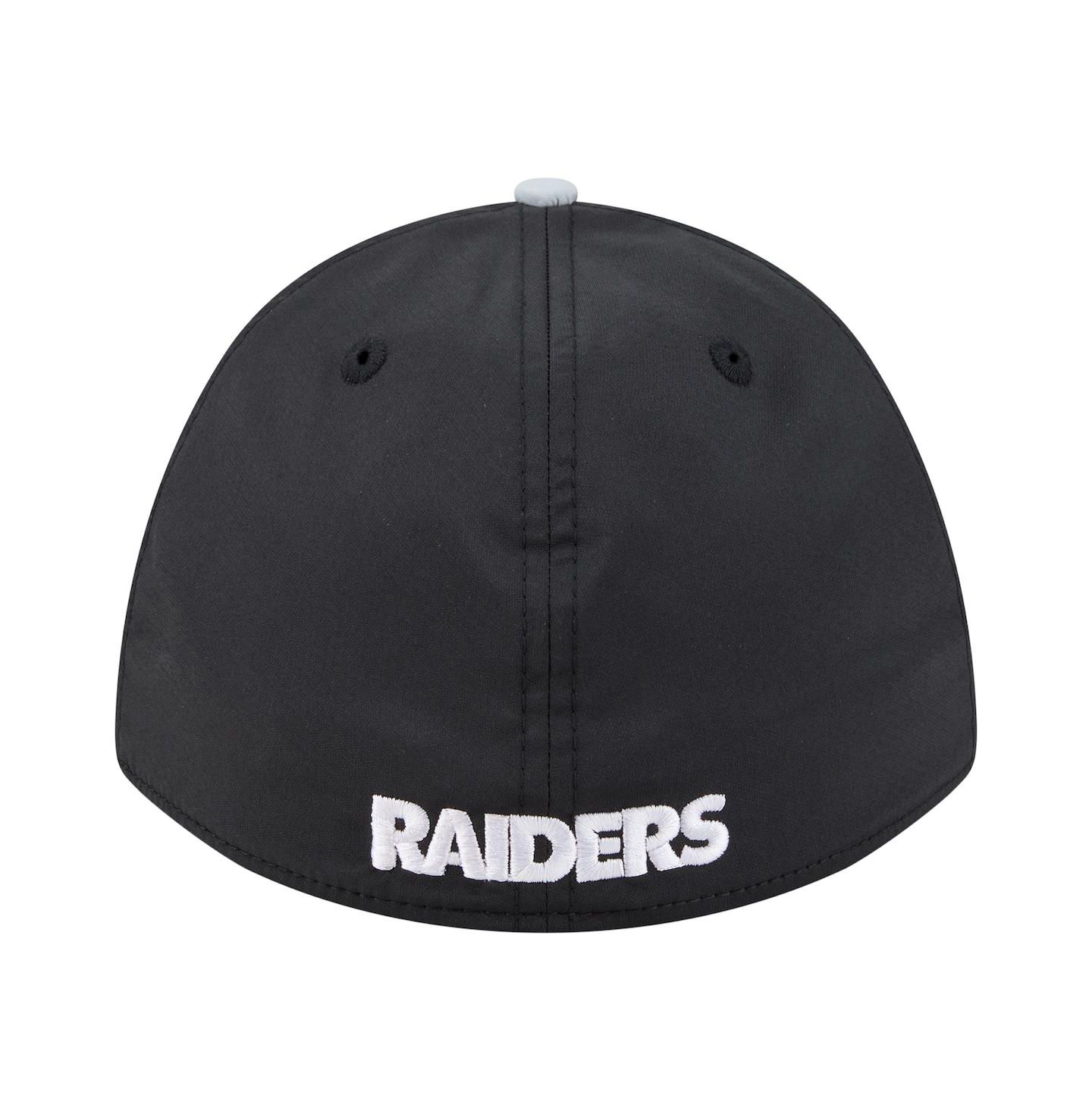 Мужская кепка New Era Black/Silver Las Vegas Raiders Rope M-Crown A-Frame 39THIRTY Flex Hat — фото 2