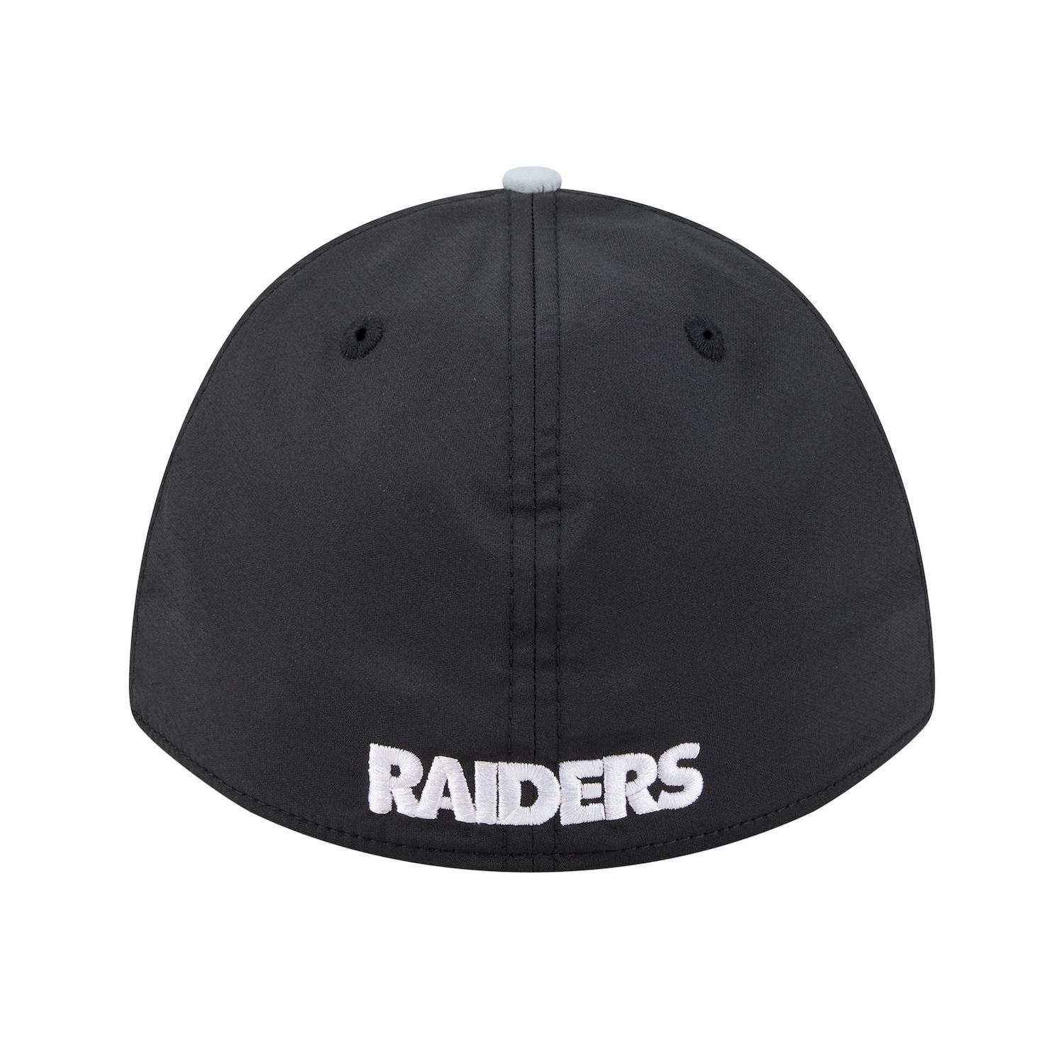 Men's Black/Silver Las Vegas Raiders Rope M-Crown A-Frame 39THIRTY Flex Hat