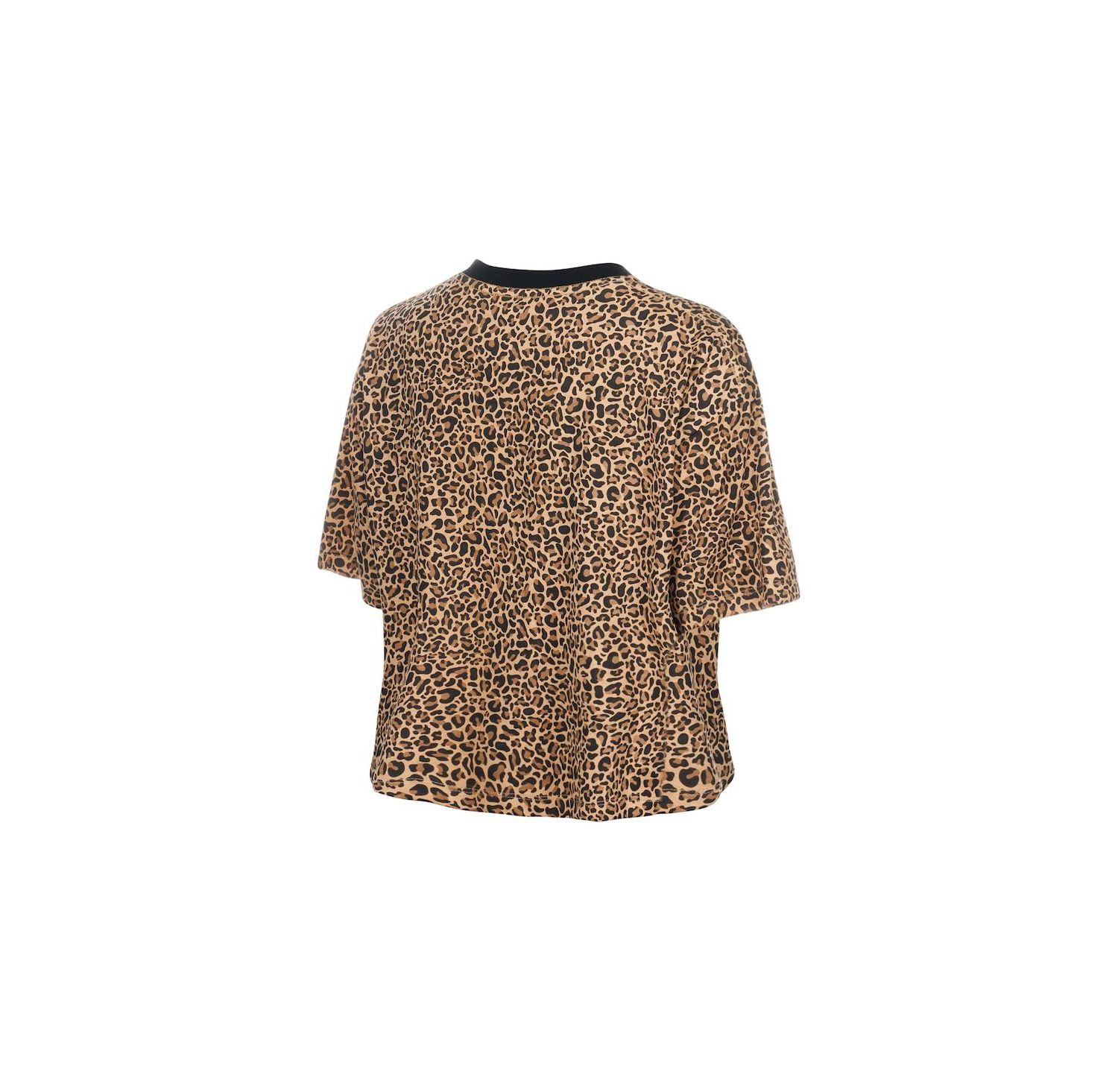 Women's Brown Washington Commanders Mom & Me Leopard Boxy Cropped T-Shirt