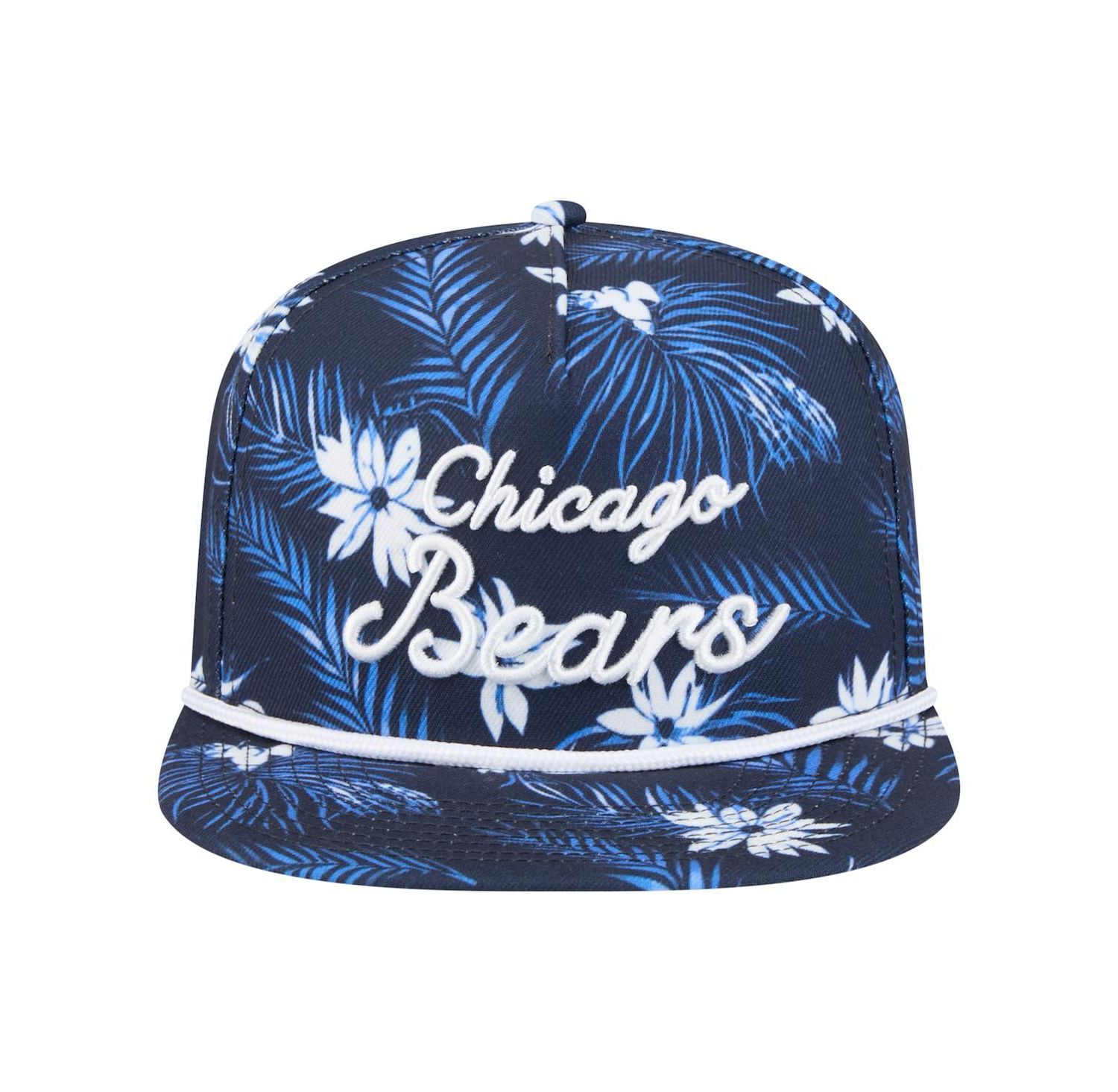 Men's Navy Chicago Bears Palm Print A-Frame 9FIFTY Snapback Hat