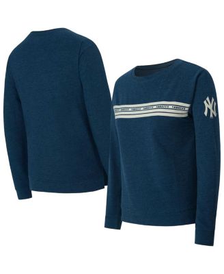 Women's Navy New York Yankees Birch French Terry Long Sleeve T-Shirt