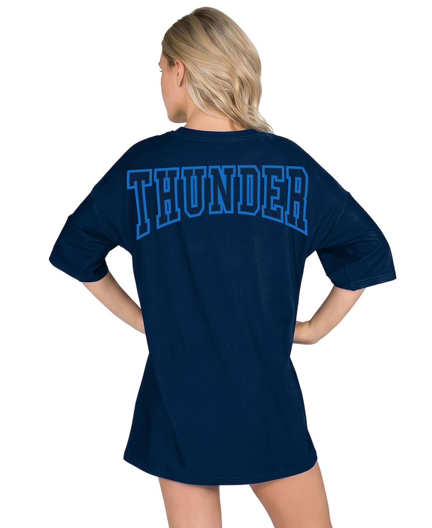 Women's Navy Oklahoma City Thunder Mosaic Knit Nightdress