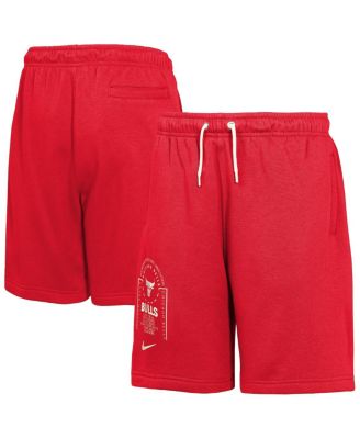 Big Boys and Girls Red Chicago Bulls Courtside Club Fleece Shorts