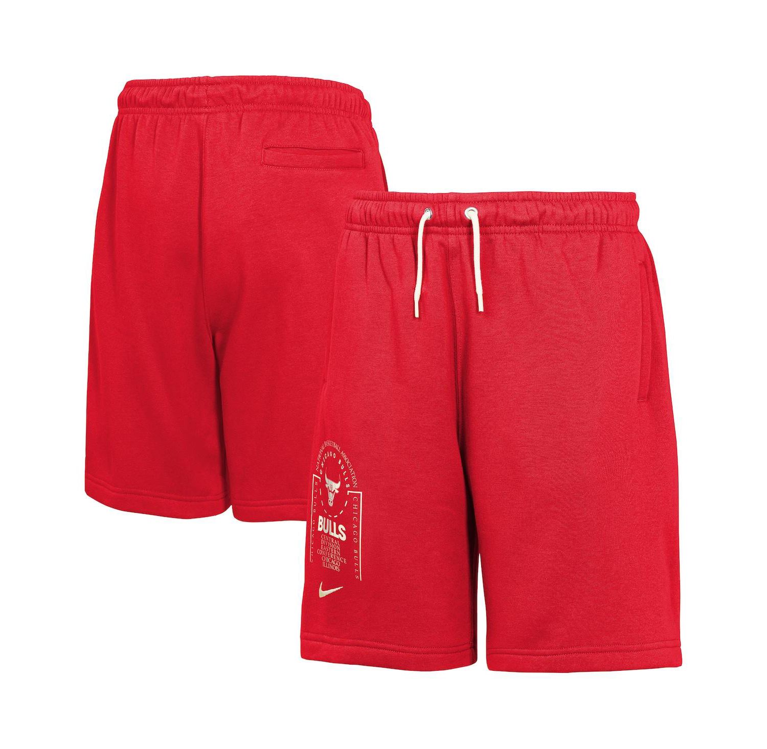 Big Boys and Girls Red Chicago Bulls Courtside Club Fleece Shorts