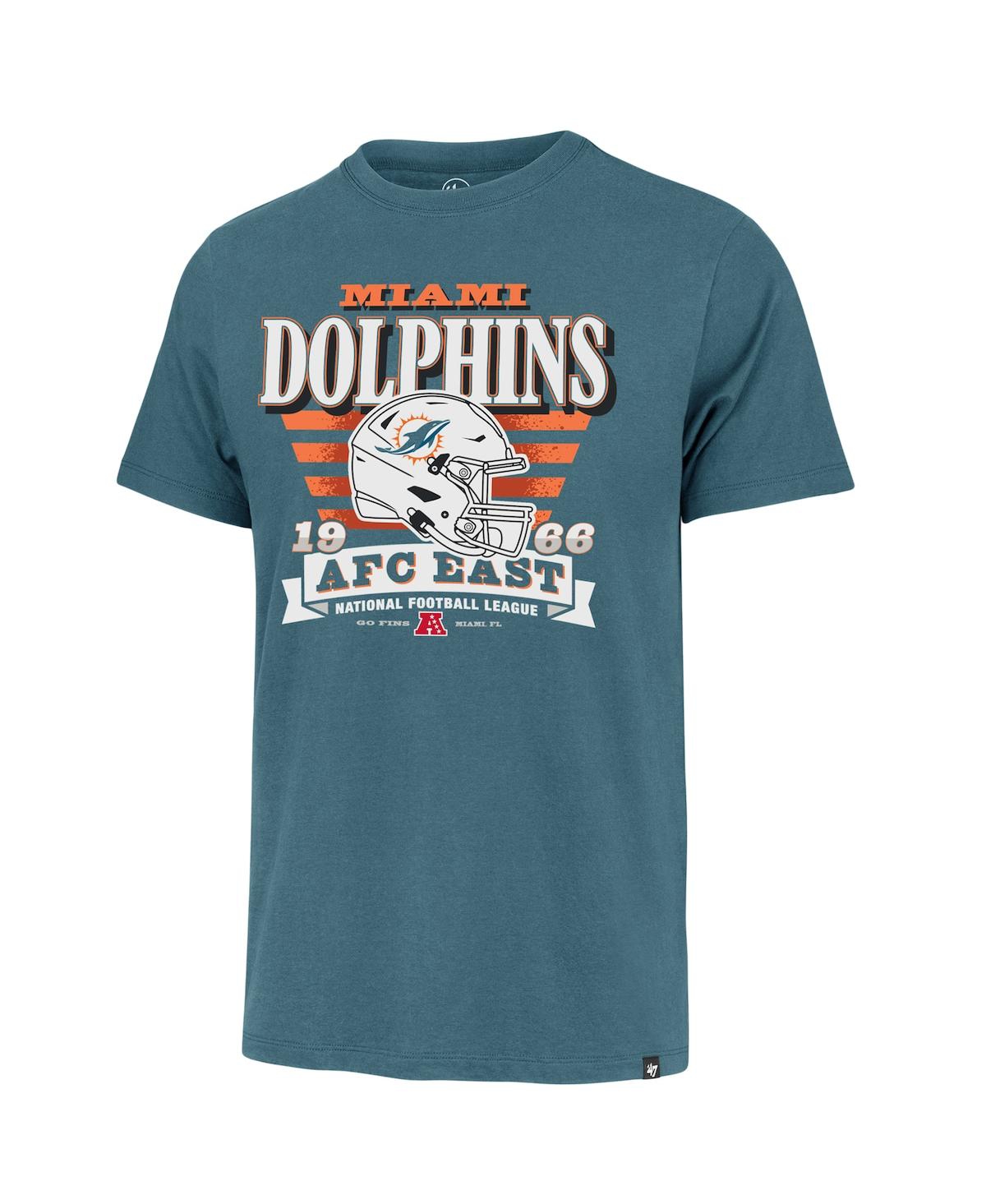 '47 Brand Men's Aqua Miami Dolphins Stripe Splash Franklin Throwback T-Shirt