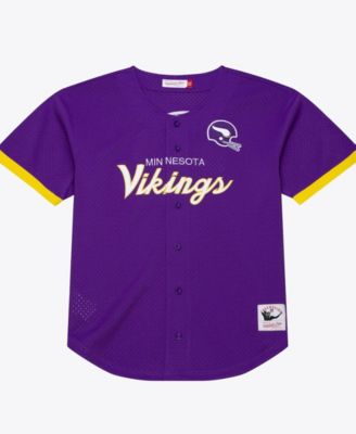 Men's Purple Minnesota Vikings Head Coach Mesh Full-Button Fashion Jersey