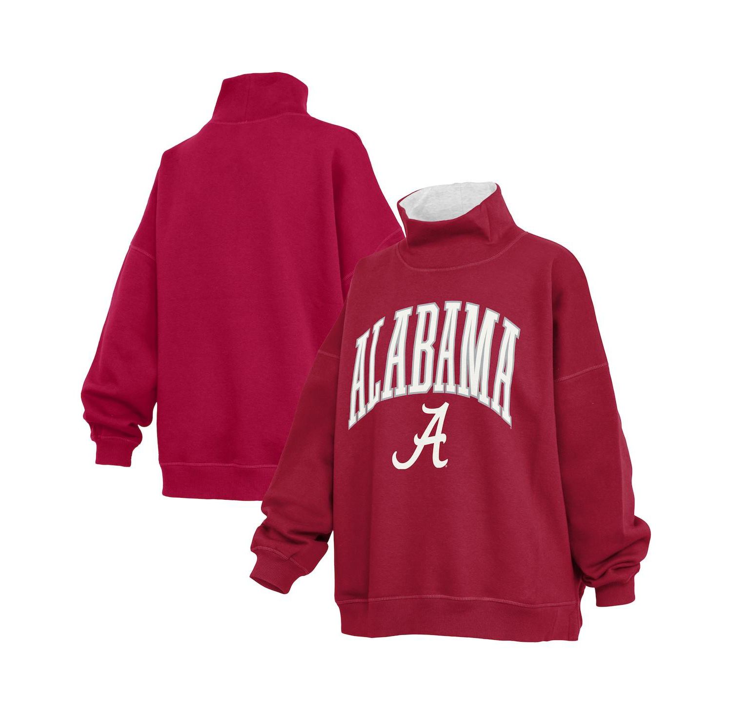 Women's Crimson Alabama Crimson Tide Oversized Mock Neck Sweatshirt