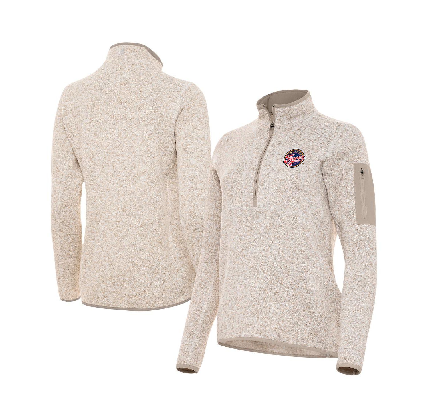 Women's Oatmeal Indiana Fever Fortune Half-Zip Pullover Jacket