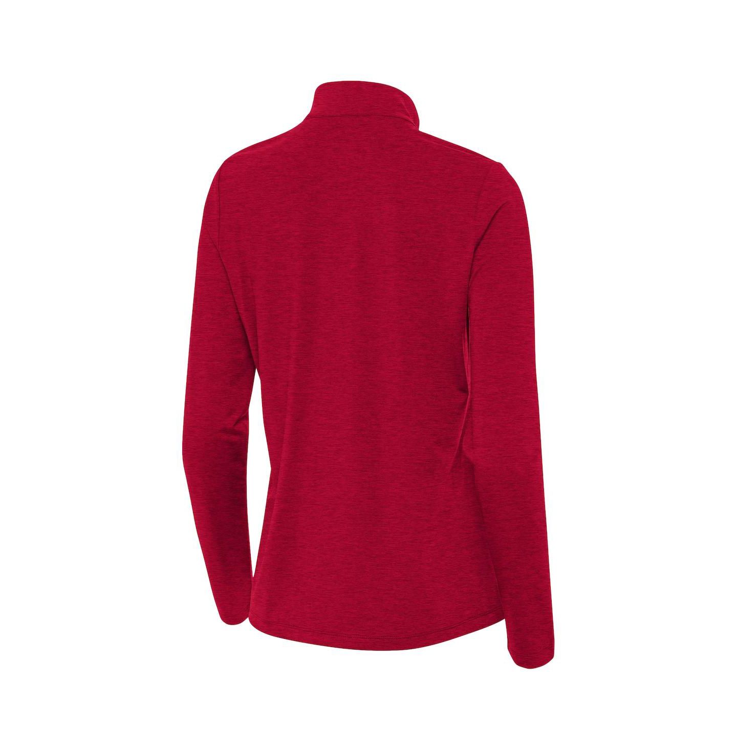 Женский топ Antigua Heather Crimson Indiana Hoosiers Bright Quarter-Zip — фото 2
