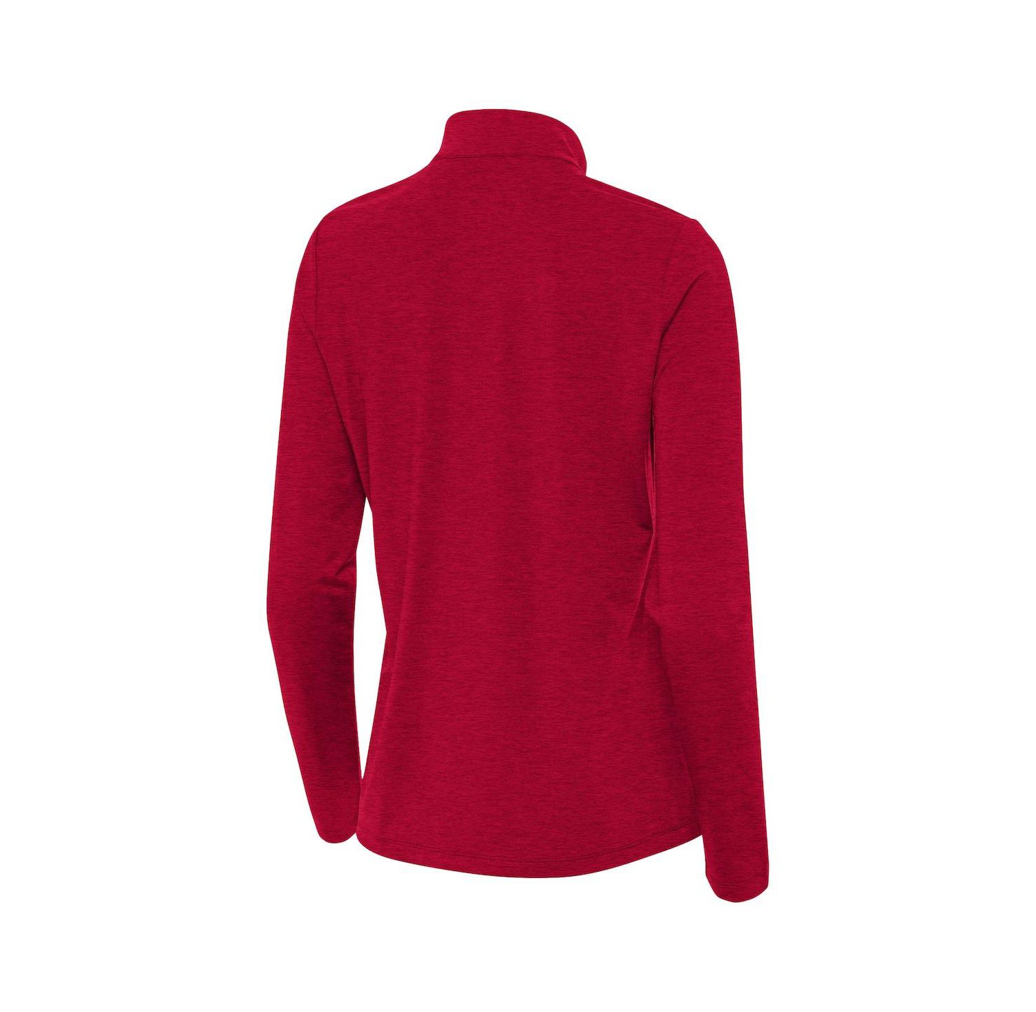 Women's Heather Crimson Indiana Hoosiers Bright Quarter-Zip Top