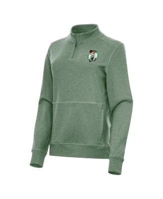 Women's Hunter Green Boston Celtics Crush Quarter-Zip Fleece Sweatshirt