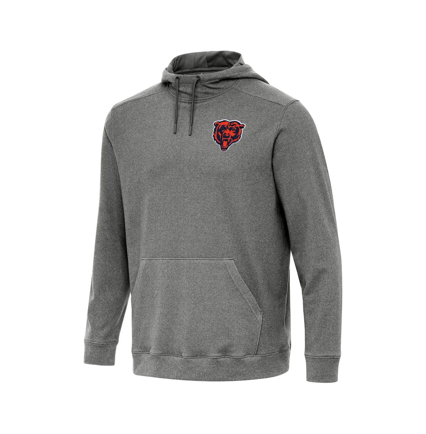 Мужское худи Antigua Heather Black Chicago Bears Cloud Pullover — фото 1