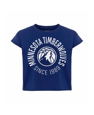 Women's Navy Minnesota Timberwolves Cropped Genuine Issue Collection Alana T-Shirt