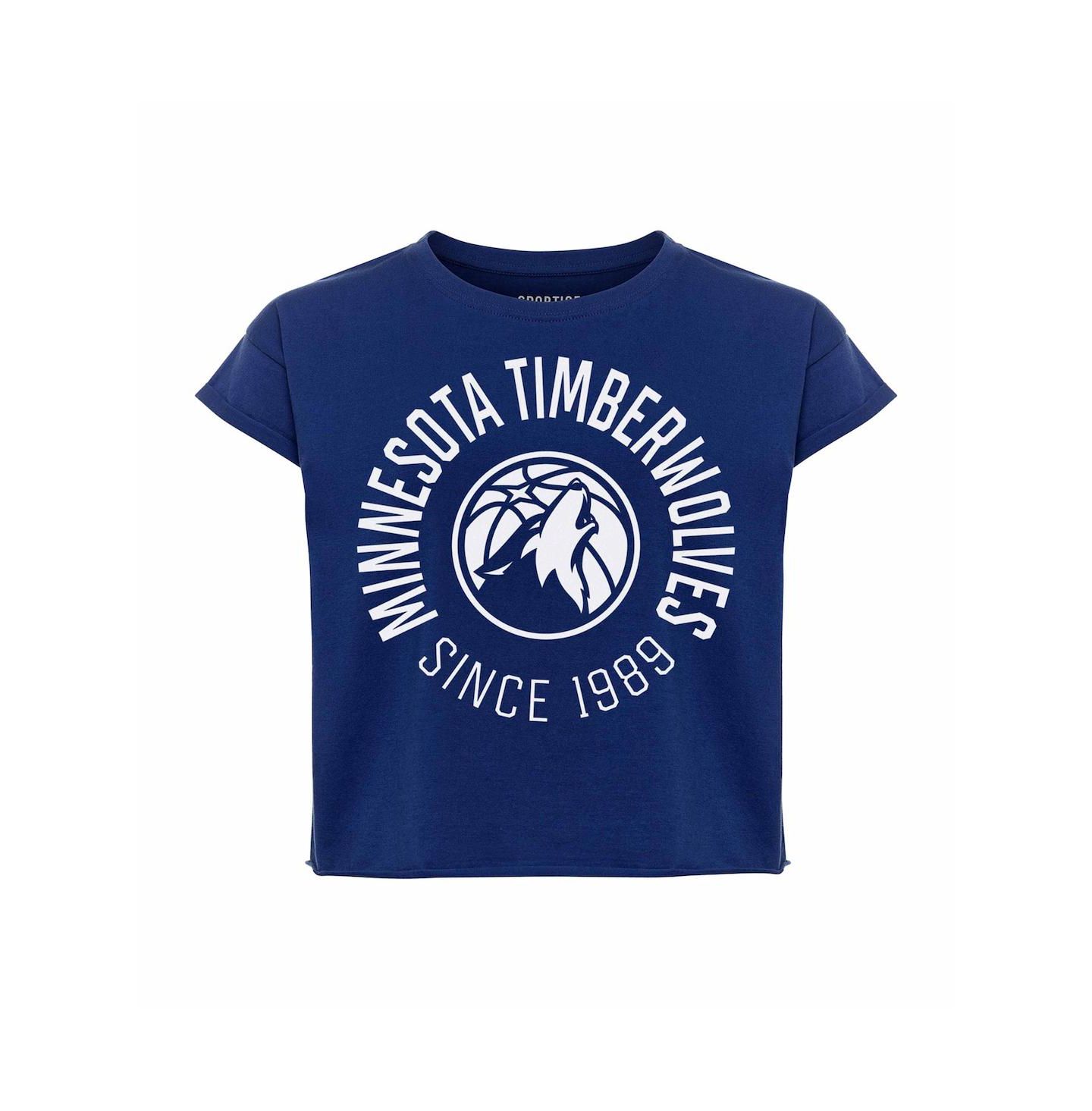 Женская футболка Sportiqe Navy Minnesota Timberwolves Cropped Genuine Issue Collection Alana — фото 1