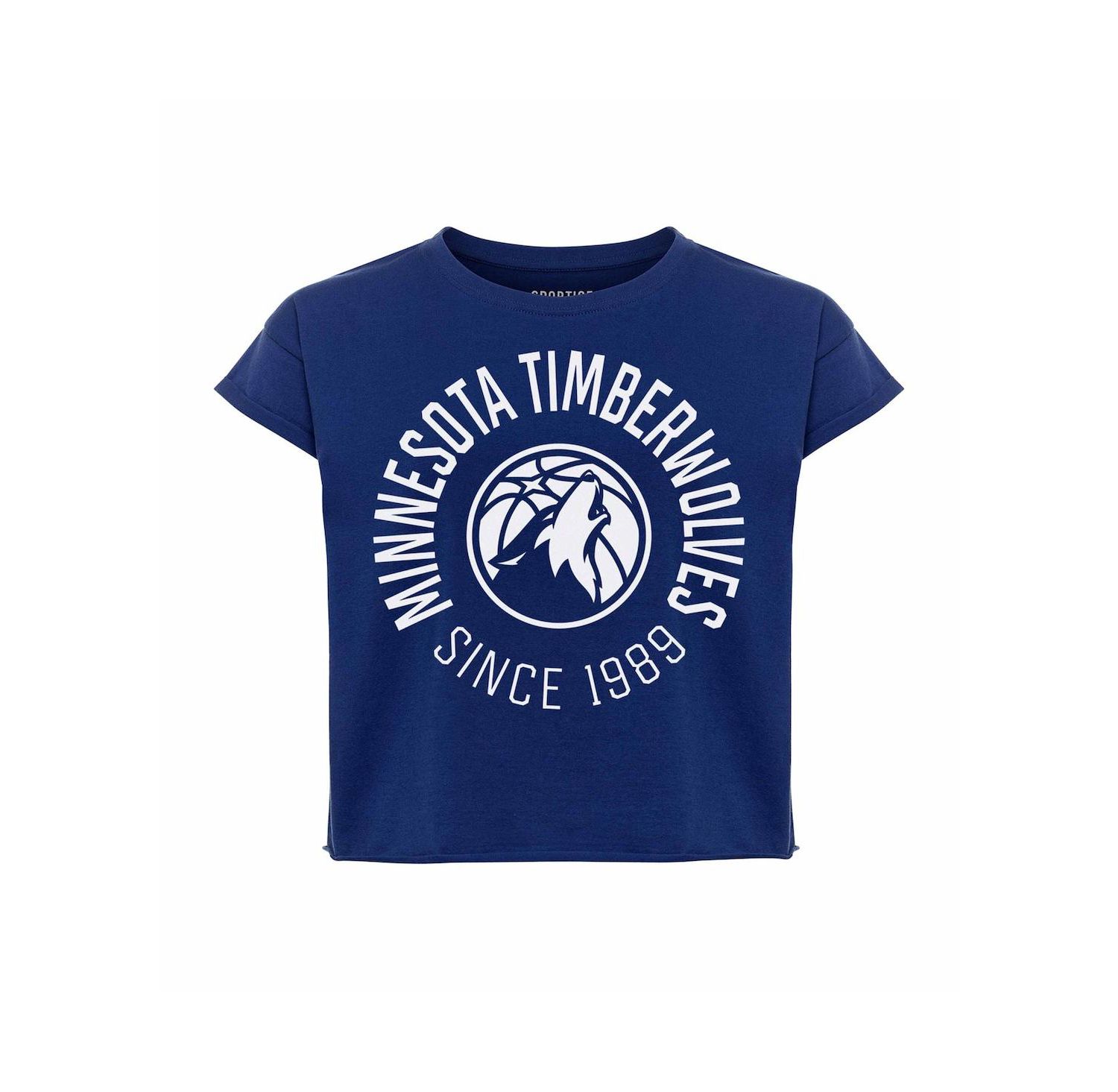 Women's Navy Minnesota Timberwolves Cropped Genuine Issue Collection Alana T-Shirt