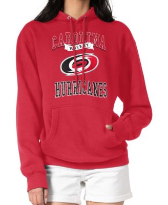 Women's Red Carolina Hurricanes Team Logo Tri-Blend Fleece Pullover Hoodie
